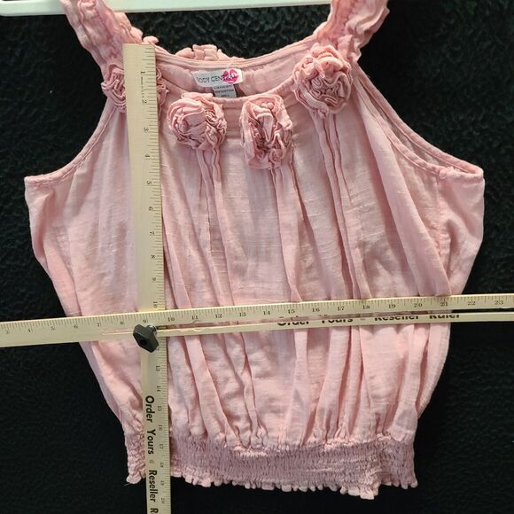 Body Central Womens Tank Top Pink Size Large 100% Cotton Stretch Floral - Picture 4 of 12